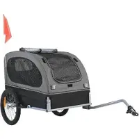Famanu Fahrradanhänger für Hunde - Komfortabel und sicher - Grau/Orange