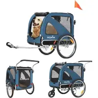 Famanu Fahrradanhänger für Hunde - 3-in-1 Haustieranhänger für Fahrrad und Jogging