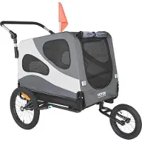 Famanu Hunde-Fahrradanhänger - 2-in-1 Kinderwagen & Fahrradträger, bis 45 kg, klappbar mit Schnellverschlussrädern