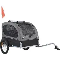 Famanu Hunde-Fahrradanhänger - Sicherer Transport für Haustiere bis 40 kg - Grau