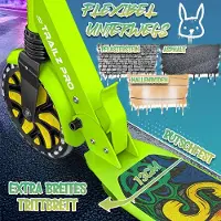 RE:SPORT Cityroller für Kinder & Erwachsene mit LED, Klingel & Tragegurt | Kickscooter Tretroller inkl. Handbremse & Doppelfederung | Scooter höhenverstellbar & klappbar