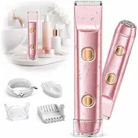 Slyrun Elektrischer Damenrasierer, 2-in-1 Bikini Trimmer Damen mit Keramikklingen, wasserdichter Körperrasierer IPX7, kabelloser Rasierer für Gesicht, Beine, Achseln und Intimbereich