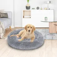 Jayseuw Hundebett Plüsch Schlafplatz Hundekissen Katzenbett Waschbares rutschfestes komfortables 1000cm Hellgrau