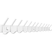 TOJ Living Wandgarderobe – 24 Haken – 94 cm – Edelstahl – Weiß – Hakenleiste