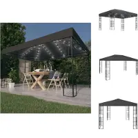 vidaXL Pavillon mit LED-Lichterkette 3x4 m Anthrazit - Pavillons & Partyzelte