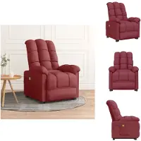 vidaXL Massagesessel Weinrot Stoff - Massagesessel