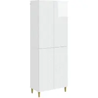 vidaXL Schrankset 2 pcs Hochglanz Weiß Holzwerkstoff