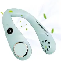Meoiruery Tragbarer Nackenventilator mit digitaler Anzeige, hergestellt aus ABS, PP und elektronischen Bauteilen