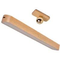 Meoiruery LED-Wandleuchte aus Holz, batteriebetriebene Wandleuchte, USB-aufladbar, dimmbares LED-Nachtlicht