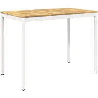 vidaXL Gartenbar-Tisch Weiß 141 x 80,5 x 105 cm Massivholz Akazie