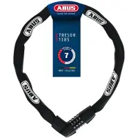ABUS Kettenschloss Tresor 1385 – Zahlenschloss aus gehärtetem Stahl – 7 mm starke Vierkantkette – -Sicherheitslevel 7 – 85 cm – Orange