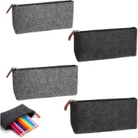 Markenlos 4 Filzetuis (22 x 11 cm) – Etui mit Reißverschluss, multifunktionale Kosmetiktasche, Schreibetui, Federmäppchen