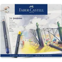 Faber-Castell 114724 - Farbstifte Goldfaber mit Ölkreidemine, 24-teilig, wisch- und wasserfest