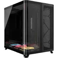 Corsair AIR 5400 LX-R RGB iCUE LINK, Midi Tower, PC, Schwarz, ATX, EATX, micro ATX, Mini-ITX, Stahl, Gehärtetes Glas, Gaming