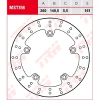 TRW Bremsscheibe, Hinten HINTEN MST358 D: 260, starr