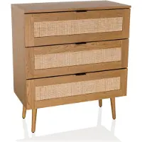 Hjh LIVING Kommode mit 3 Schubladen BOHEO K Sideboard Schrank 90.0 x 80.0 x 40.0 cm