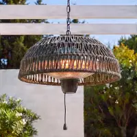 LUCANDE Calenza Hänge-Heizstrahler, schwarz, Ø 50 cm, 1.500 W, Aluminium - , Calenza, Schwarz, Metall, Modern