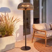 LUCANDE Stand-Heizstrahler Calenza, schwarz, 200cm, 3 Stufen Calenza, schwarz, Aluminium, Modern