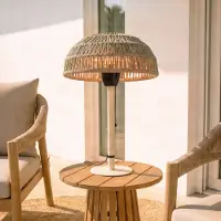 LUCANDE Calenza Tisch-Heizstrahler, beige, Höhe 70 cm, 1.500 W, Aluminium - , Calenza, Beige, Metall, Modern