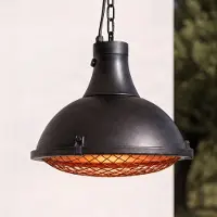 LUCANDE Ormio Hänge-Heizstrahler, schwarz, Ø 43 cm, IP44 - , Ormio, Schwarz, Aluminium, Modern