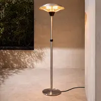 LUCANDE Stand-Heizstrahler Solfire, silber, 200 cm, IP44 Solfire, chrom / silber, Aluminium, Modern