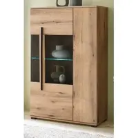 Furn.Design HIGHBOARD Eiche Evoke, Vitrine 90 x 140 cm, Glas grau