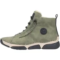 Rieker Damenschuhe Schnürstiefel Grün Freizeit
