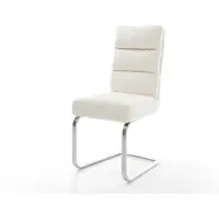 DELIFE Freischwinger Pela-Flex Bouclé Soft Beige Freischwinger flach Edelstahl Taschenfederkern