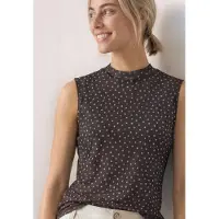 Street One Mesh-Top Turtle Neck Sommer-Top aus Mesh mit Print