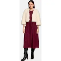 Vera Mont Fellimitatjacke "Kunstfell-Jacke mit Rundhalsausschnitt", Damen, Gr. 34, beige (champagne sorbet), Obermaterial: 100% Polyester PES., Jacken Fellimitatjacke