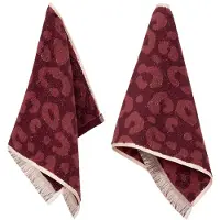 PAD Gaestehandtuecher "LEO, 30x50 cm" Leo-Design, Jacquard-Webung, weich und saugstark, mit Fransen