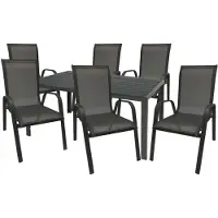 Mojawo Gartengarnitur Sitzgarnitur 7-teilig 180x90cm Aluminium Non-Wood