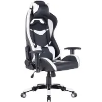 Home24 Gamingchair - Kunstleder - Schwarz / Weiß