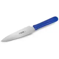 Thermohauser Tortenmesser (Stahl, rostfrei), beidseitiger Sägen- und Flachschliff, blauer Kunststoffgriff, Klinge 16 cm