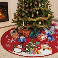 DPZO Weihnachtsbaum Decke 90cm, Weihnachtsbaumdecke Rund Tannenbaum Decke Weihnachtsbaum Rock Baumdecke Weihnachtsbaumrock Tannenbaumdecke Christbaumdecke Christmas Tree Skirt Decorations Dekorationen