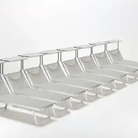 Beach and Garden Design 20er Set Liegestühle Strandliegen Sonnenliegen aus Aluminium Santorini - Grau