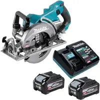 Makita RS 001 GU201 Akku Handkreissäge 40 V max. 185 mm Brushless + 2x Akku 4,0 Ah + Ladegerät