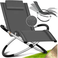 Kesser Relaxliege Liegestuhl | Gartenliege | Gartenstuhl | Klappstuhl faltbar | Schwungliege | Schaukelsessel | ergonomische Relaxsessel | wetterfest | 180 kg Belastung | 174 x 78 x 89 cm