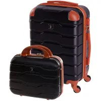 BERTOO Firenze Kabinenkoffer für Ryanair – Schwarzes 2-in-1-Set (Größe S)