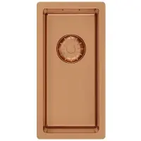 Pure.Sink Küchenspüle 18x40 cm PVD Rosé Kupfer Unterbau, Flachbau, Aufbau