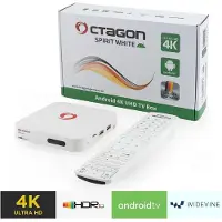 Octagon SPIRIT White Edition 4K UHD Android 11 IP-Receiver (HDR10+, Widevine L1, Dual-WiFi, LAN, Bluetooth)