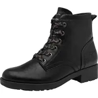 Tamaris Damen Schnürstiefelette mit wärmendem Futter und Ziernähten 1-25111-47, Größe:37 EU, Farbe:Schwarz