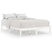 vidaXL Massivholzbett Weiß Kiefernholz 140x190 cm