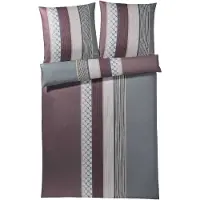 JOOP! Mako-Satin Bettwäsche Cornflower Stripe 4069, deep wine, 155x200+40x80 cm