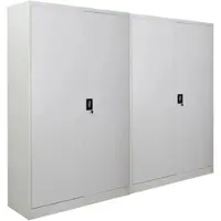 Proregal Mega Deal 2x Flügeltürenschrank ELEPHANT Metall Aktenschrank abschließbar 180x120x40cm Stahl 4 Ebenen Stahlschrank Lichtgrau