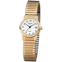 Regent F-890 Damen-Armbanduhr, Edelstahl-Gehäuse, Metall-Armband