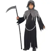 Smiffys Kostüm - Sensenmann - Black - - 7-9 Jahre (122-134) - Kostüme