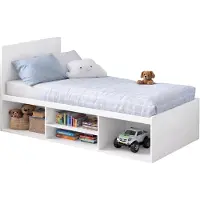Mirjan 24 Kinderbett Mini 90, Kinderzimmer Bett, Holzkonstruktion (Farbe: Weiß, Größe: 90x200 cm)