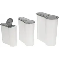Excellent houseware Kunststoff-Vorratsdosen Set 3 Stück für trockene Lebensmittel