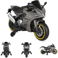 Moni Kinder Elektromotorrad Surfer Stützräder Fußstütze Bluetooth MP3-Ausgang
